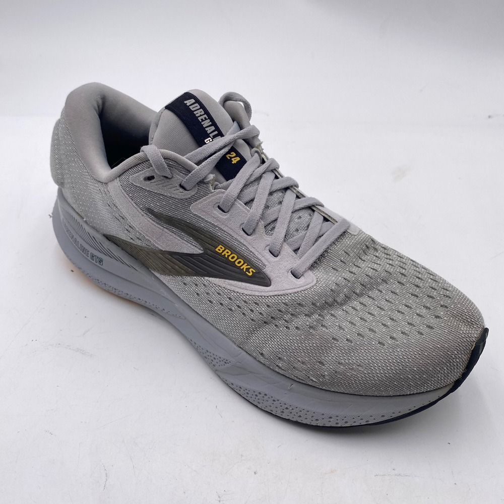Brooks Adrenaline GTS 24 Running Shoes Mens 8 Grey Yellow DNA LOFT Support Shoe